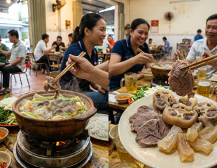 Bắp bò đuôi bò và gân bò khác nhau rõ về độ mềm và độ giòn khi ăn lẩu