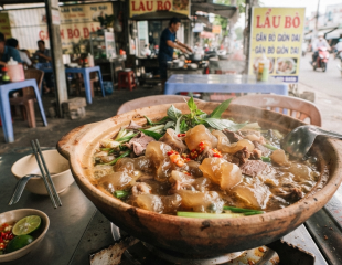 Gân bò tạo độ giòn dai đặc trưng cho nồi lẩu bò
